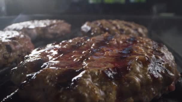 Bone Steak Sur Gril Ralenti Tourné Sur Phantom Flex — Video