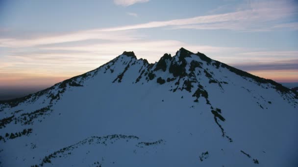 Cascade Mountains Oregon Légi Felvétel Havas Hegyvidéki Táj — Stock videók