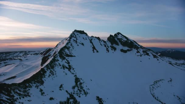 Cascade Mountains Oregon Légi Felvétel Havas Hegyvidéki Táj — Stock videók