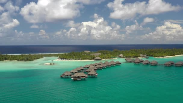 Luftaufnahme Des Ferienortes Bora Bora Französisch Polynesien — Stockvideo