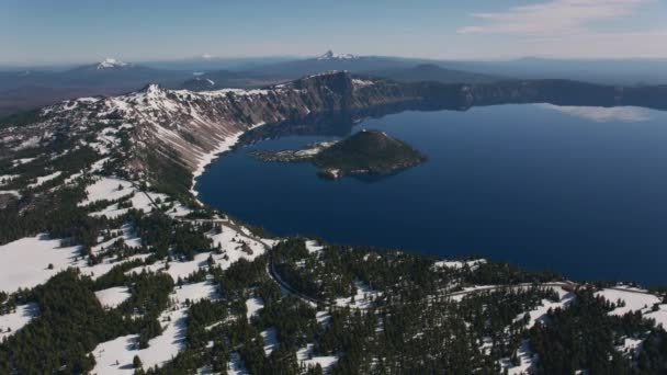 Cascade Mountains Oregon Circa 2019 Veduta Aerea Del Lago Crater — Video Stock