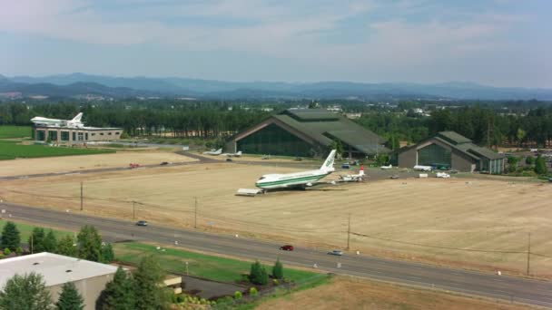 Oregon 2021 Körül Örökzöld Repülési Múzeum Légi Kilátása Mcminnville Ben — Stock videók