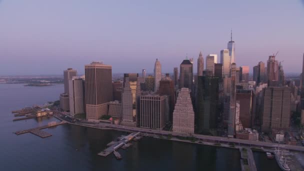 Нью Йорк Нью Йорк Около 2019 Года Вид Воздуха Манхэттен — стоковое видео