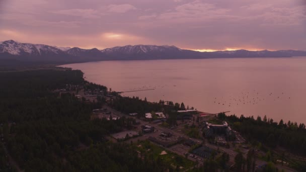 Zachód Słońca Nad Jeziorem Tahoe Usa Materiał Filmowy — Wideo stockowe