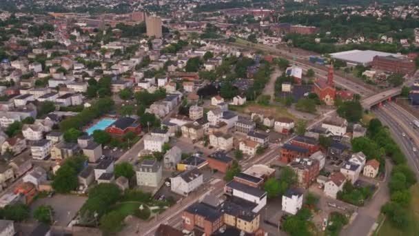 Providence Rhode Island 2019 프로비던스를 공중에서 수있다 헬리콥터 지멘스 카메라 — 비디오