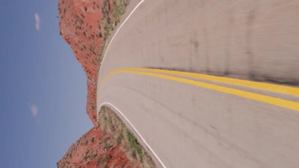 Стабілізований Водійський Знімок Дороги Вертикальні Кадри — стокове відео