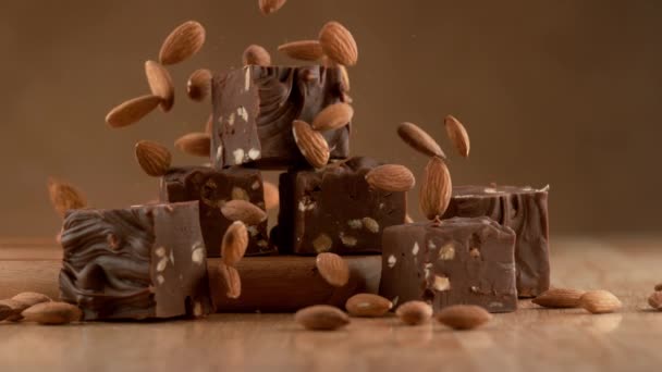 Imagens Perto Doces Chocolate Saborosos — Vídeo de Stock