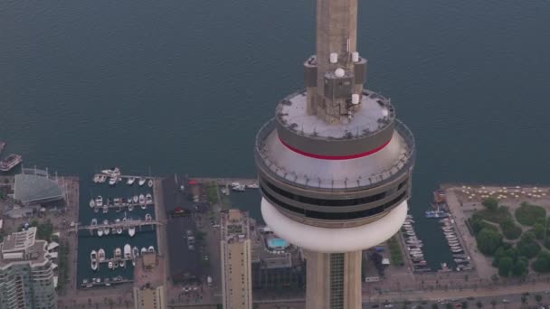 Toronto Kanada 2019 Flygfoto Över Toronto Vid Solnedgången Skjuten Från — Stockvideo