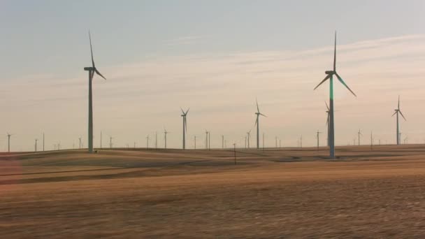 Vliegen Oregon Wind Turbines Farm Zuid Oregon — Stockvideo