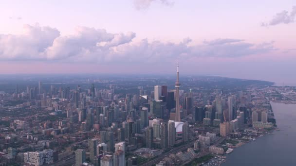 Toronto Kanada Circa 2019 Letecký Pohled Toronto Při Západu Slunce — Stock video