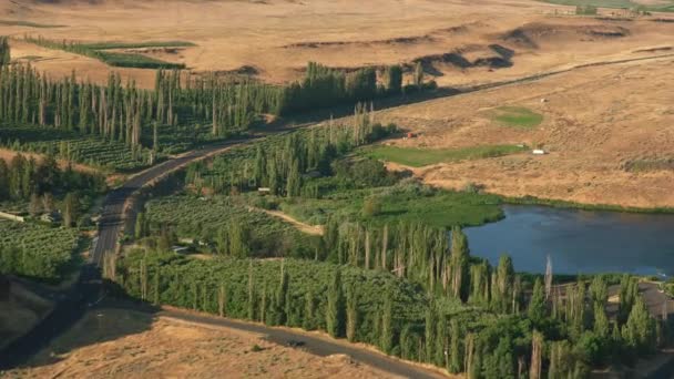 Oregon Estados Unidos Filmagem Vista Alto Ângulo Columbia River Gorge — Vídeo de Stock