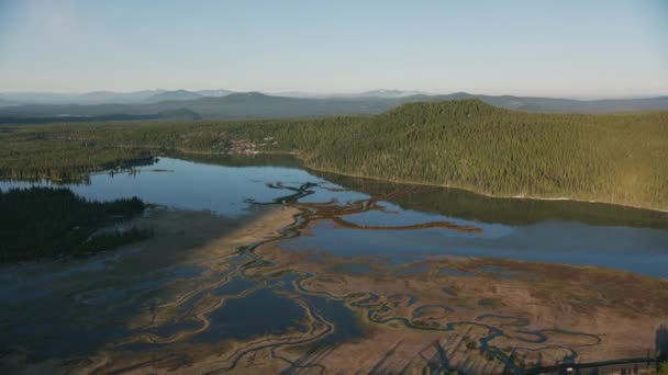 Kaskádové Hory Oregon Cca 2019 Letecký Pohled Sestry Snímek Vrtulníku — Stock video