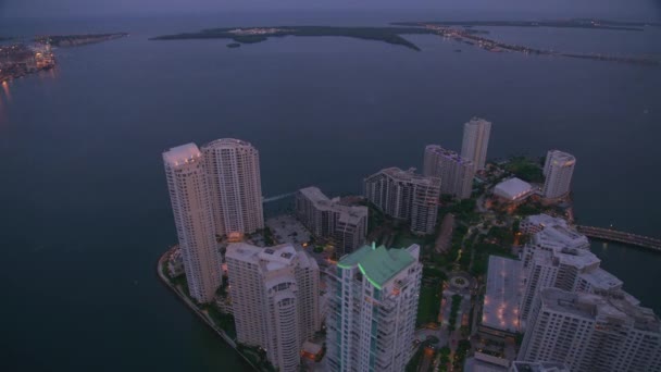 Μαϊάμι Φλόριντα Γύρω Στο 2019 Αεροφωτογραφία Του Μαϊάμι Ηλιοβασίλεμα Φωτογραφία — Αρχείο Βίντεο