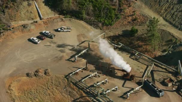 Geyserville California 2021 地热发电厂的空中视图 — 图库视频影像