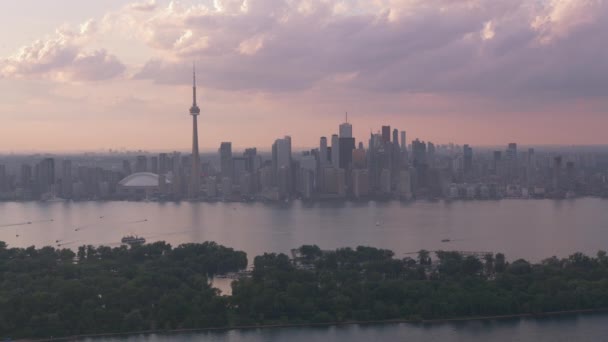 Toronto Kanada Bis 2019 Luftaufnahme Von Toronto Bei Sonnenuntergang Aufnahme — Stockvideo