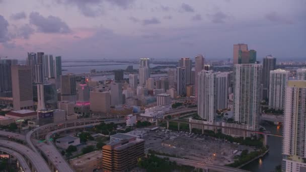 Miami Floride Vers 2019 Vue Aérienne Miami Coucher Soleil Prise — Video