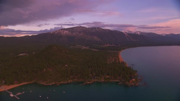 美国塔荷湖上空的落日 — 图库视频影像
