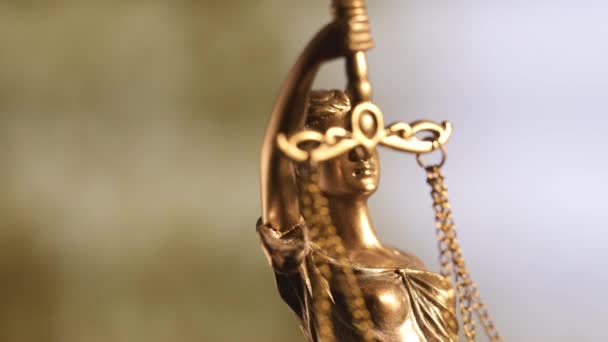 Concepto Legal Estatua Lady Justice Disparo Rojo — Vídeo de stock