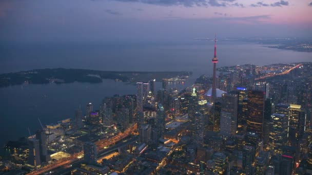 Toronto Canada Vers 2019 Vue Aérienne Toronto Crépuscule Prise Vue — Video