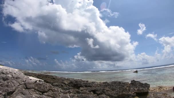 Vedere Plajă Bora Bora Polinezia Franceză — Videoclip de stoc
