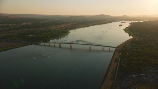 Columbia Flod Och Vattenkraftverk Washington Usa — Stockvideo