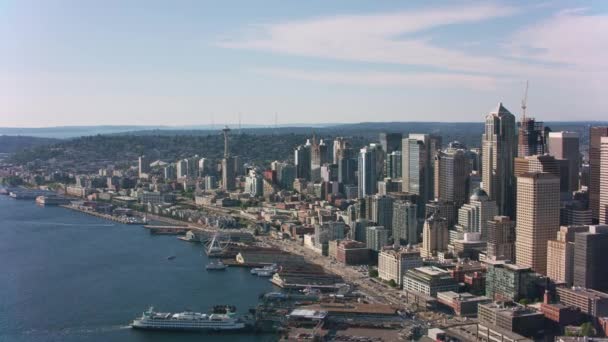 Seattle Washington Circa 2019 Vista Aerea Del Centro Seattle Girato — Video Stock