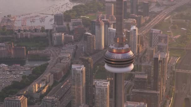 Τορόντο Καναδάς Περίπου 2019 Αεροφωτογραφία Του Τορόντο Ηλιοβασίλεμα Φωτογραφία Από — Αρχείο Βίντεο