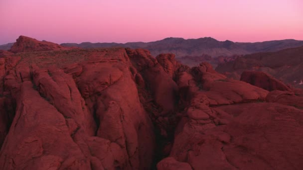 Dolina Ognia Nevada Park Stanowy Dolina Ognia Zachodzie Słońca Zdjęcia — Wideo stockowe