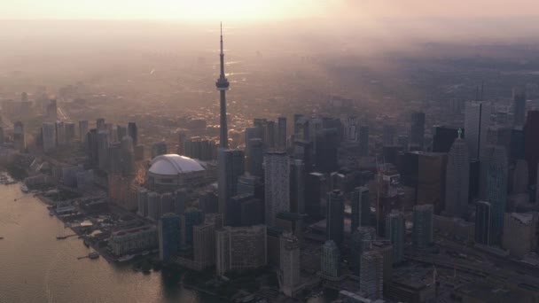 Toronto Kanada Circa 2019 Letecký Pohled Toronto Při Západu Slunce — Stock video