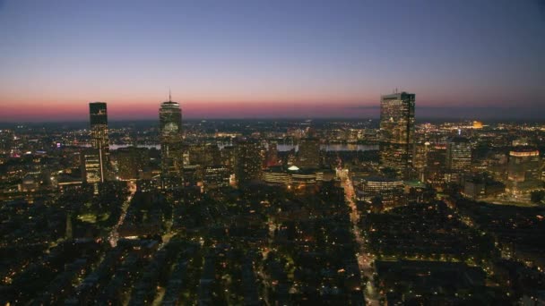 Boston Massachusetts Das Jahr 2019 Luftaufnahme Von Boston Der Dämmerung — Stockvideo