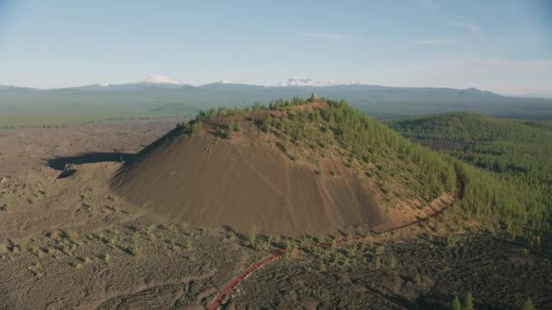 Centraal Oregon Circa 2019 Luchtfoto Van Lava Flow Schot Vanuit — Stockvideo