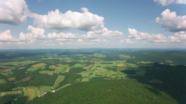 Massachusetts Circa 2019 Vista Aerea Terreni Agricoli Verdi Girato Elicottero — Video Stock
