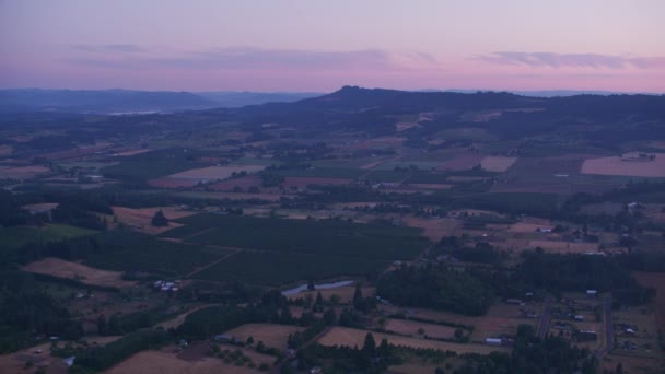 Oregon Etwa Bis 2019 Luftaufnahme Des Willamette Valley Bei Sonnenaufgang — Stockvideo