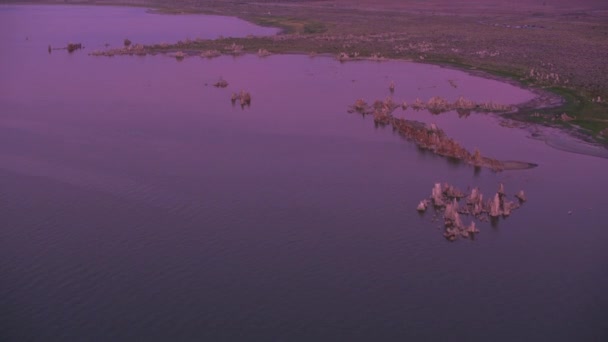 Mono Gölü Kaliforniya Pembe Gün Doğumu Abd — Stok video