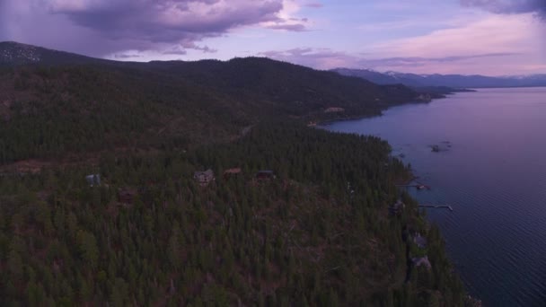 Západ Slunce Nad Jezerem Tahoe Usa — Stock video