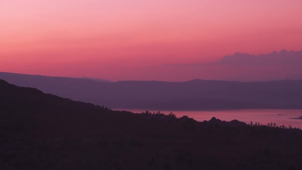 Rosa Soluppgång Vid Mono Lake Kalifornien Usa — Stockvideo