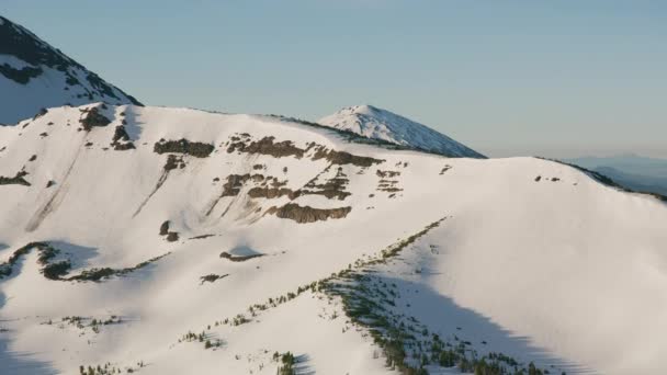 Cascade Mountains Орегон Вид Воздуха Горы Сестер Снято Вертолета Камерой — стоковое видео