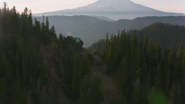 Mount Adams Washington 2019 Ben Légi Felvétel Adams Hegyről Helikopteres — Stock videók