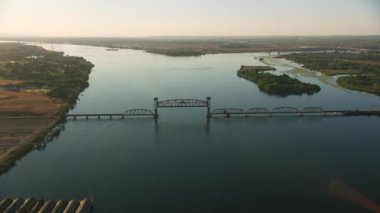 Oregon, ABD: Columbia River Gorge 'un yüksek açılı görüntüsü