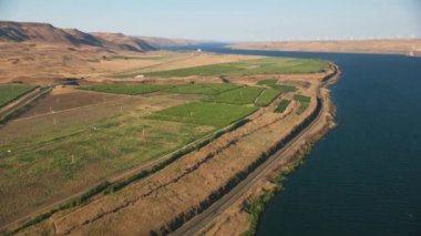 Oregon, ABD: Columbia River Gorge 'un yüksek açılı görüntüsü