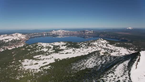 Βουνά Cascade Όρεγκον Γύρω Στο 2019 Αεροφωτογραφία Της Λίμνης Κρέιτερ — Αρχείο Βίντεο