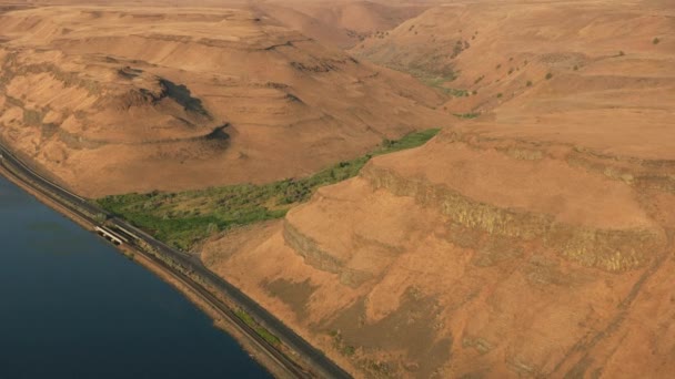 Oregon Estados Unidos Filmagem Vista Alto Ângulo Columbia River Gorge — Vídeo de Stock