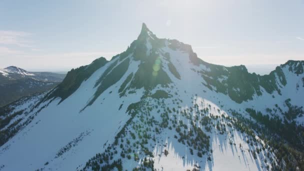 Cascade Mountains Oregon 2019 Flygfoto Över Berget Thielsen Skjuten Från — Stockvideo