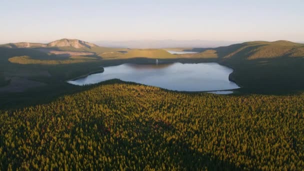 Filmagem Aérea Green Highland Lake Newbery Eua — Vídeo de Stock