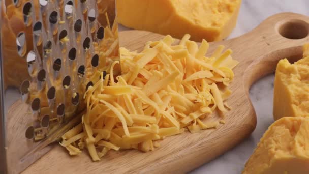Cheddar Cheese Zbliżenie — Wideo stockowe