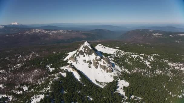 Cascade Mountains Oregon Imágenes Aéreas Del Paisaje Nevado Las Tierras — Vídeos de Stock