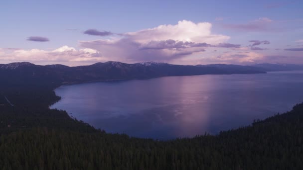 Solnedgång Ovanför Sjön Tahoe Usa — Stockvideo