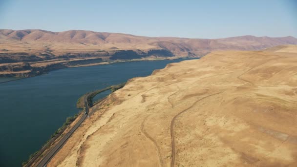 Oregon Circa 2021 Uitzicht Vanuit Lucht Columbia River Gorge Schot — Stockvideo