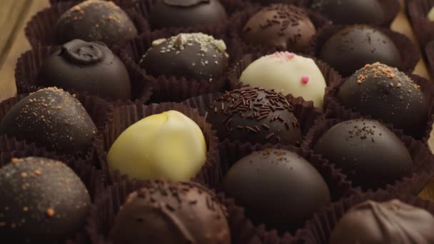 Fermer Les Images Bonbons Chocolat Savoureux — Video