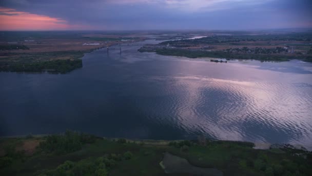 Вид Воздуха Реку Колумбия Мосты Районе Tri Cities Вашингтон Сша — стоковое видео